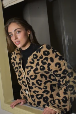 Abrigo borrego animal print