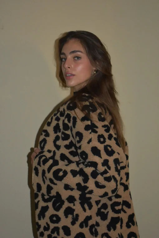 Abrigo borrego animal print