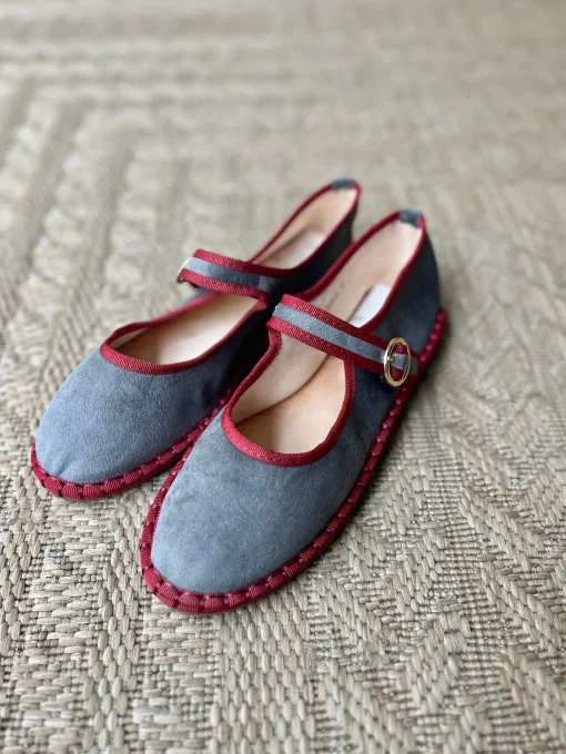 Bailarinas gris/bourdeos