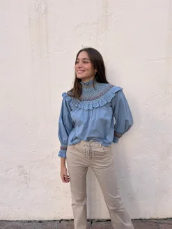 Blusa escote glitter