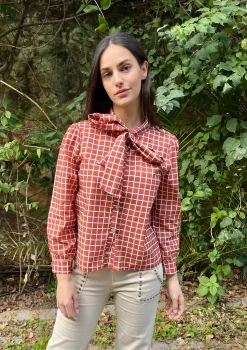 Blusa Kuadro lazada teja