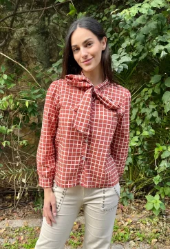 Blusa Kuadro lazada teja