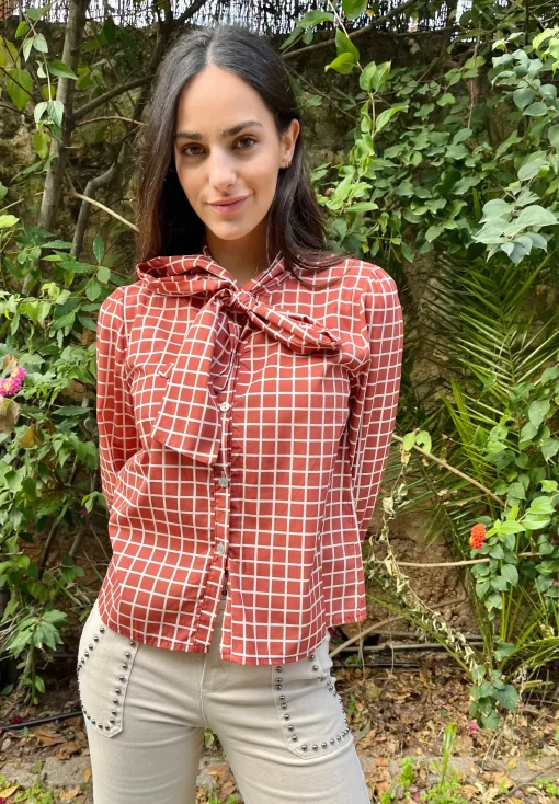 Blusa Kuadro lazada teja