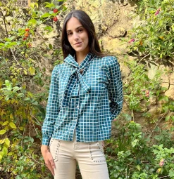 Blusa kuadro lazada verde
