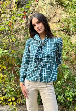 Blusa kuadro lazada verde