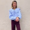 Blusa rayas cuello bobo