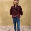 Blusa satinada lazo
