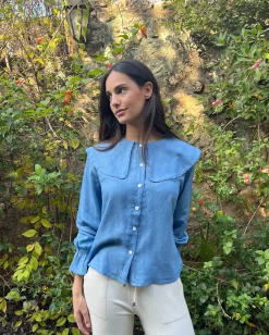 Blusa Vaquera cuello bobo