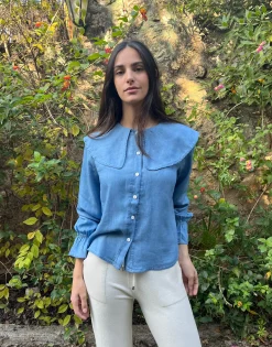 Blusa Vaquera cuello bobo