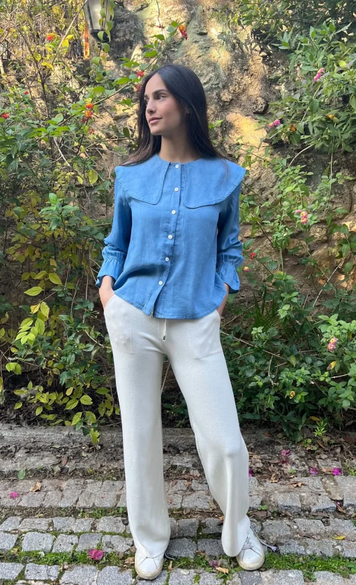 Blusa Vaquera cuello bobo