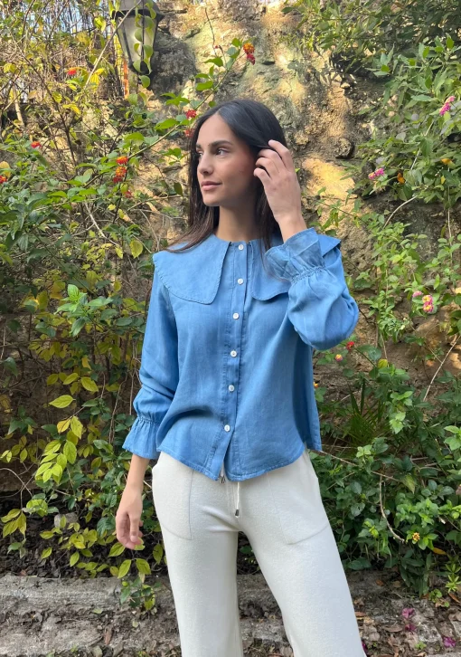 Blusa Vaquera cuello bobo