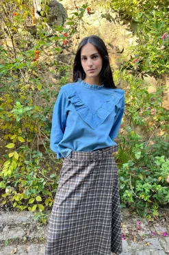 Blusa vaquera volante clara