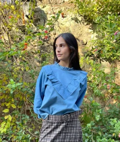 Blusa vaquera volante clara