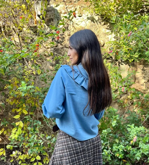 Blusa vaquera volante clara