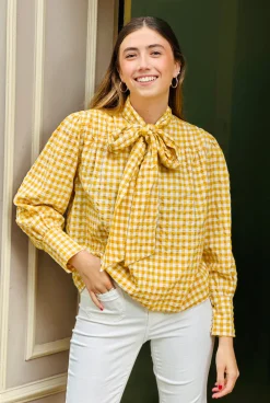 Blusa vichy lazada mostaza
