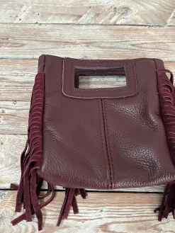 Bolso mini flecos piel