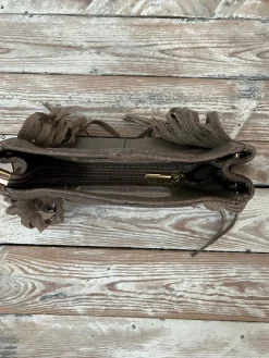 Bolso mini flecos piel