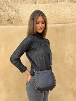 Bolso Moon tachuelas negro