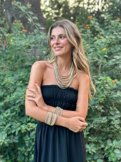 Brazalete cordones dorado