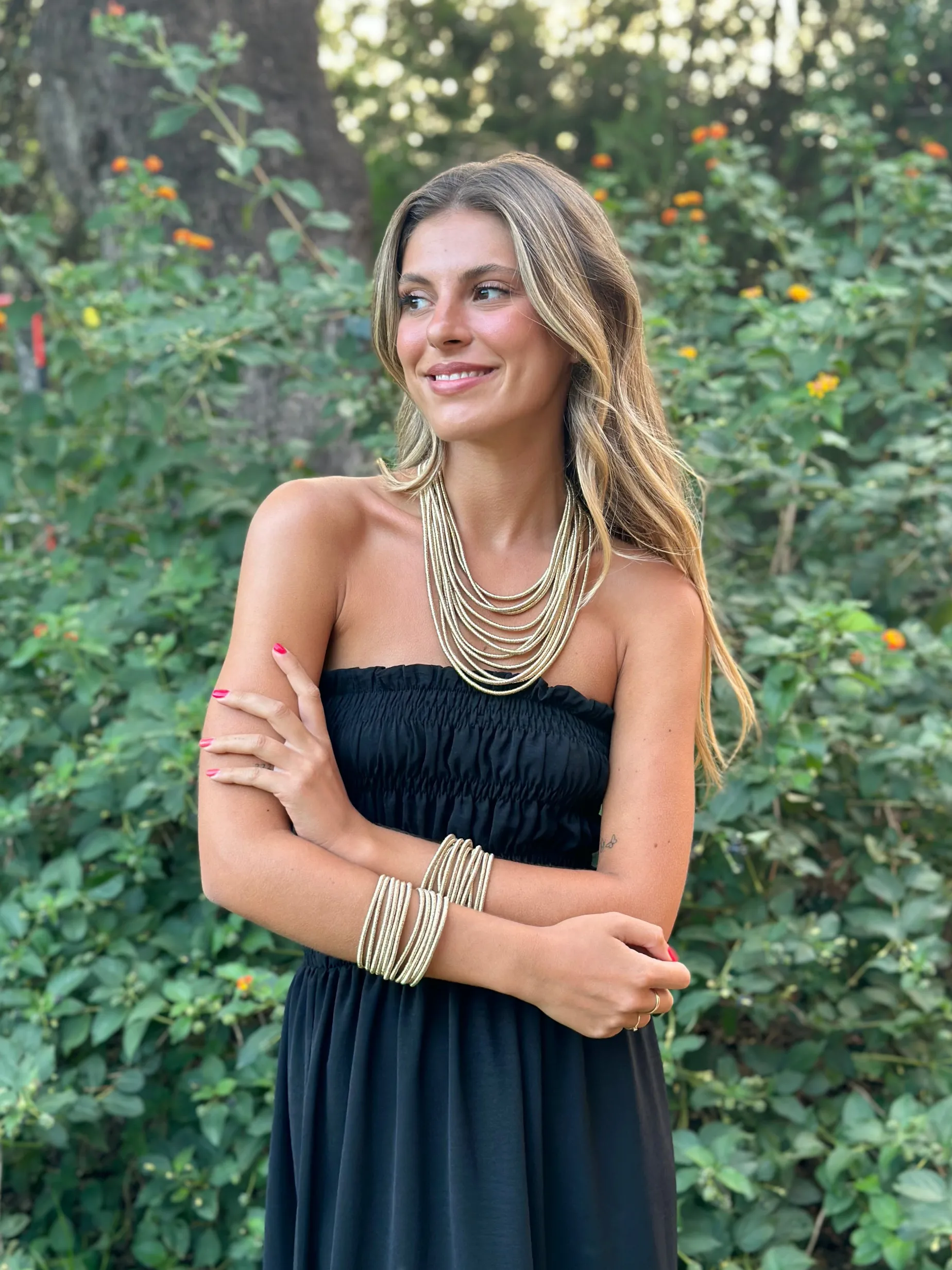 Brazalete cordones dorado