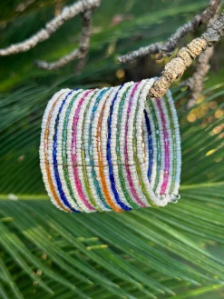 Brazalete cristales blancos multicolor