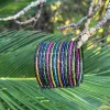 Brazalete cristales negros multicolor