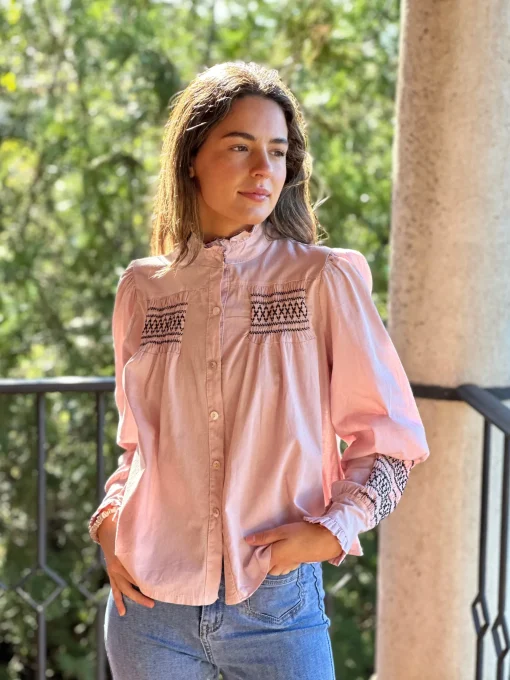 Camisa Cuarteles rosa