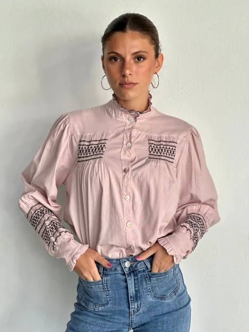 Camisa Cuarteles rosa