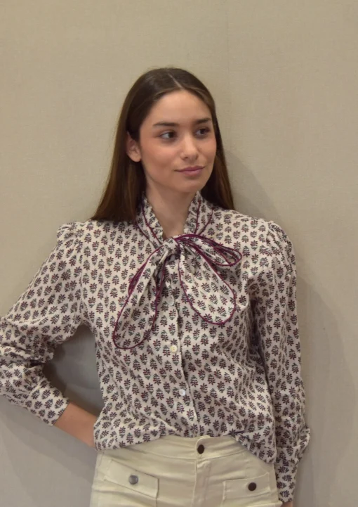 Camisa lazo estampada Sagun