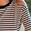 Camiseta Cut out Rayas