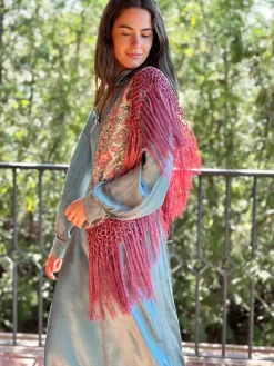 Chal de seda flecado