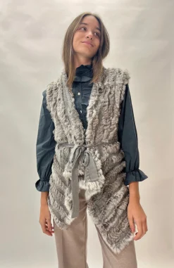 Chaleco pelo Gris