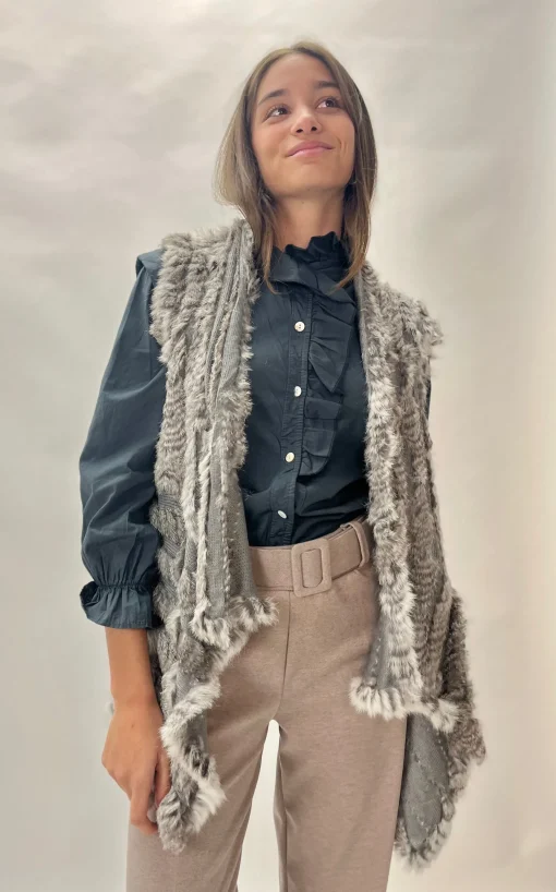 Chaleco pelo Gris