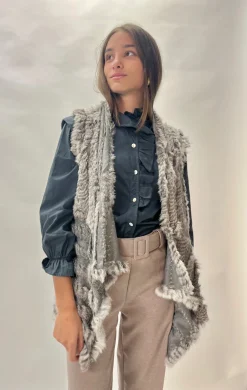 Chaleco pelo Gris