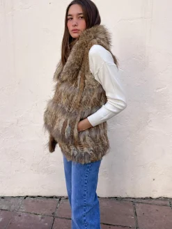 Chaleco pelo natural cuello