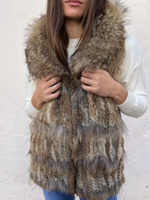 Chaleco pelo natural cuello