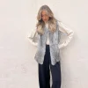 Chaleco pelo natural gris