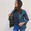 Chaqueta acolchada reversible azul marino