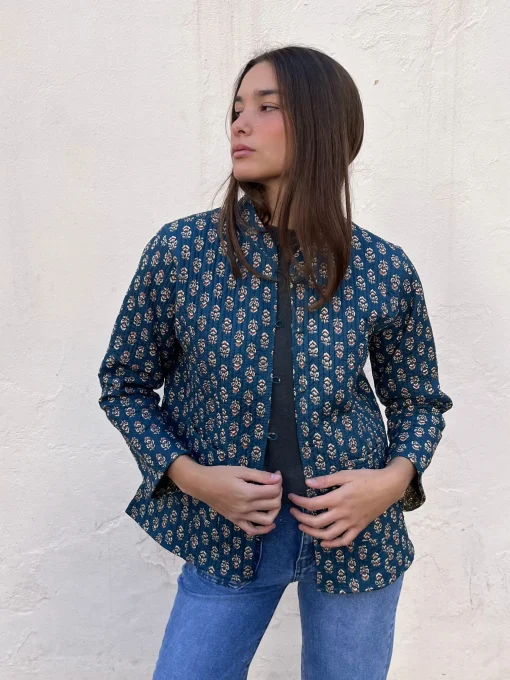 Chaqueta acolchada reversible azul marino