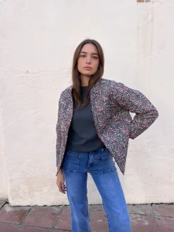 Chaqueta acolchada reversoble burdeos