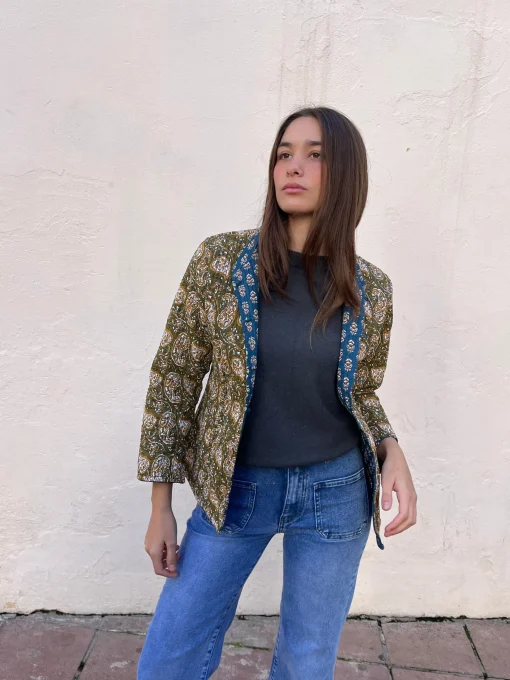 Chaqueta acolchada reversible azul marino