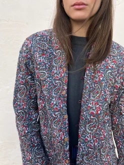 Chaqueta acolchada reversoble burdeos