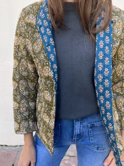 Chaqueta acolchada reversible azul marino