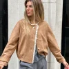 Chaqueta ante camel