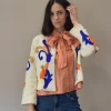 Chaqueta bordada Rosso