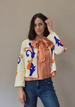 Chaqueta bordada Rosso