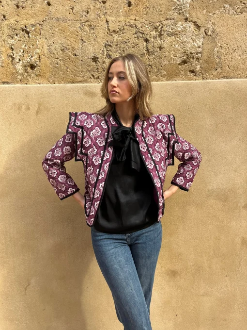Chaqueta buganvilla estampada