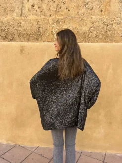 Chaqueta lentejuelas negra