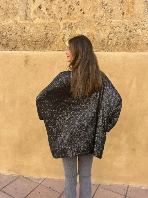 Chaqueta lentejuelas negra