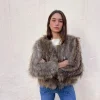 Chaqueta pelo natural crop